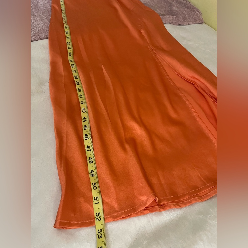 Paper Heart Elegant Orange Sleeveless Maxi Dress L - Picture 11 of 12